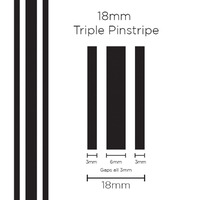 Pinstripe Triple Black 18mm x 10m