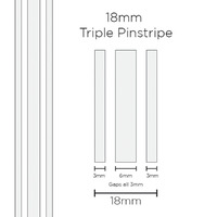 Pinstripe Triple White 18mm x 10m