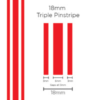 Pinstripe Triple Red 18mm x 10m