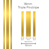 Pinstripe Triple Gold 18mm x 10m