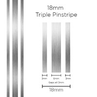 Pinstripe Triple Silver 18mm x 10m