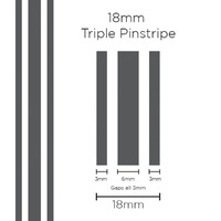 Pinstripe Triple Charcoal 18mm x 10m