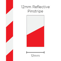 Pinstripe Reflective Red/White 12mm x 1m