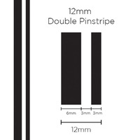 Pinstripe Double Black 12mm x 10m