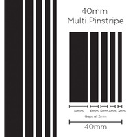 Pinstripe Multi Black 40mm x 10m