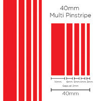 Pinstripe Multi Red 40mm x 10m