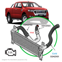Ford Ranger/Mazda BT50 3.2L 3 Piece Silicone Hose and Clamp Intercooler Upgrade Kit 2011 - 2020