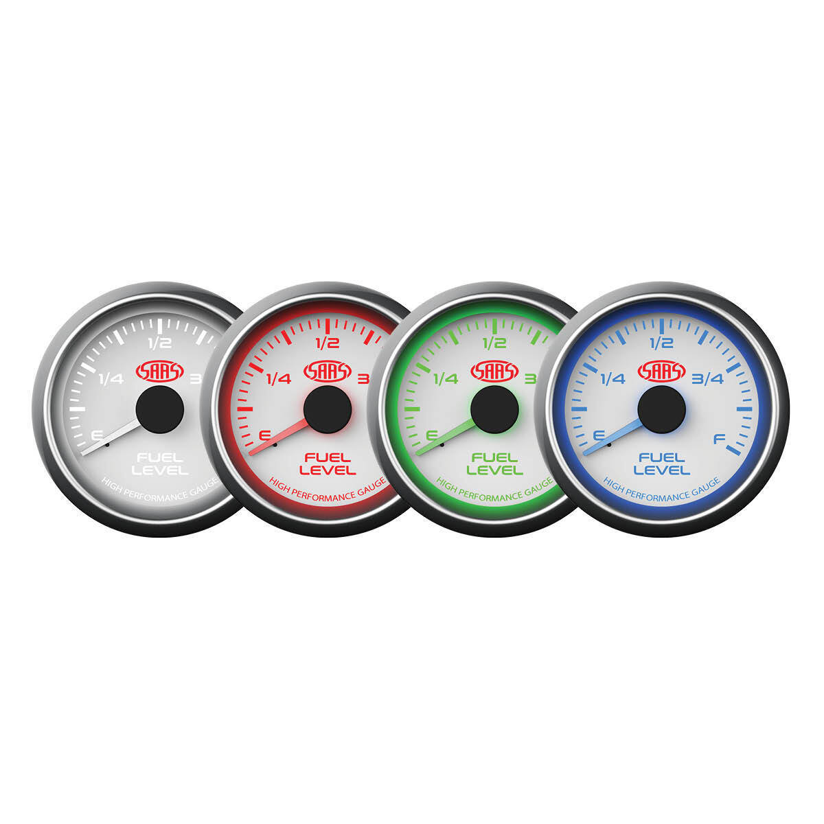 Fuel Level Gauge 52mm White Muscle Series