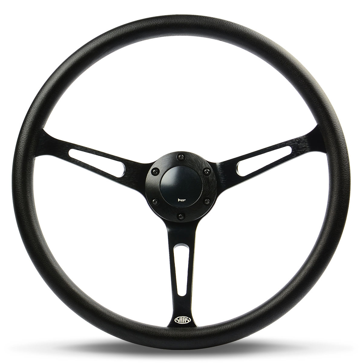 Steering Wheel Poly 15" Classic Deep Dish Black Alloy Slots