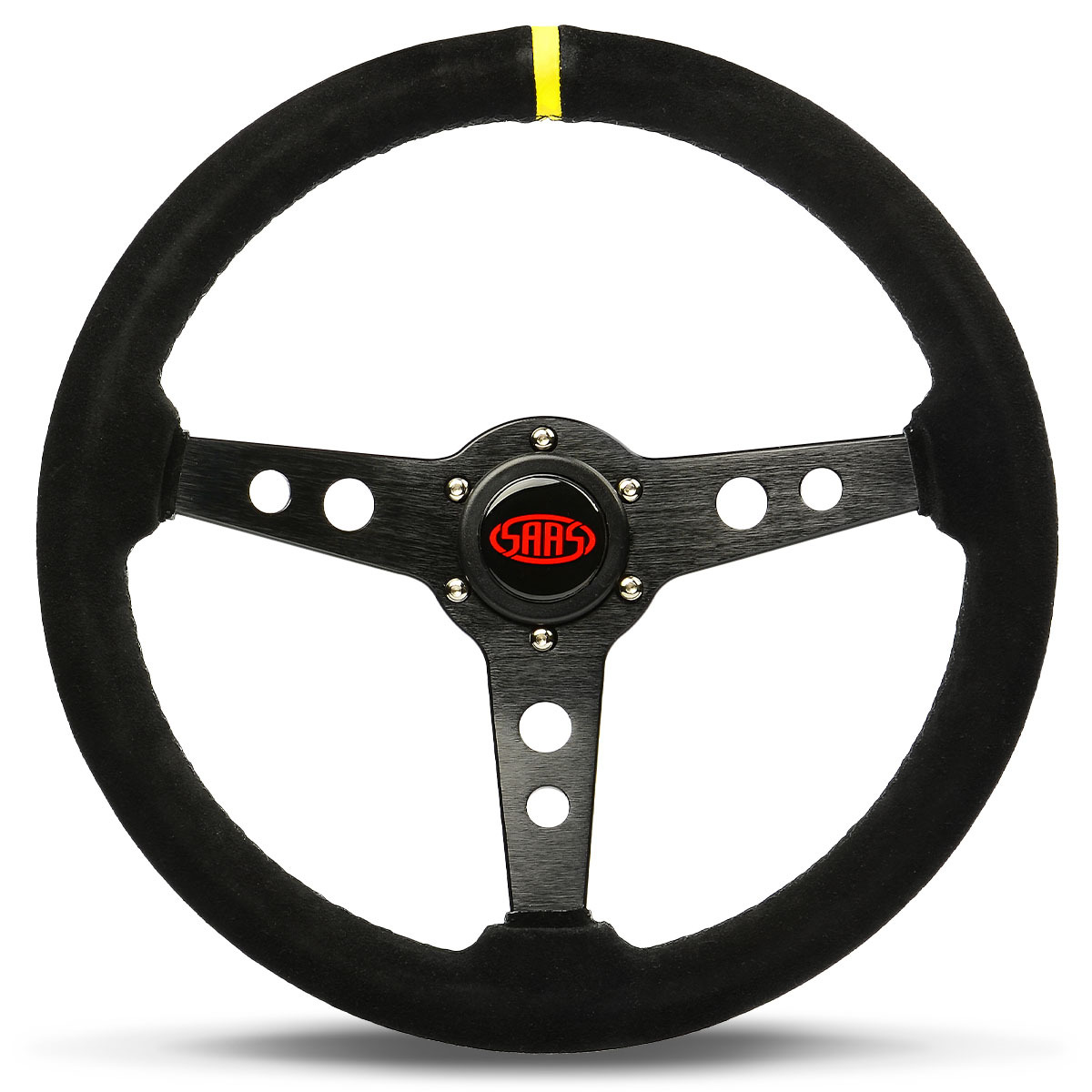 Steering Wheel Suede 14" ADR Retro Black Spoke + Indicator