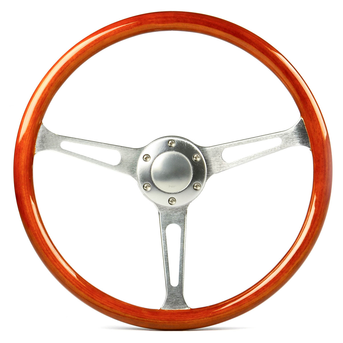 Steering Wheel Wood 15" ADR Classic Brushed Alloy Slotted