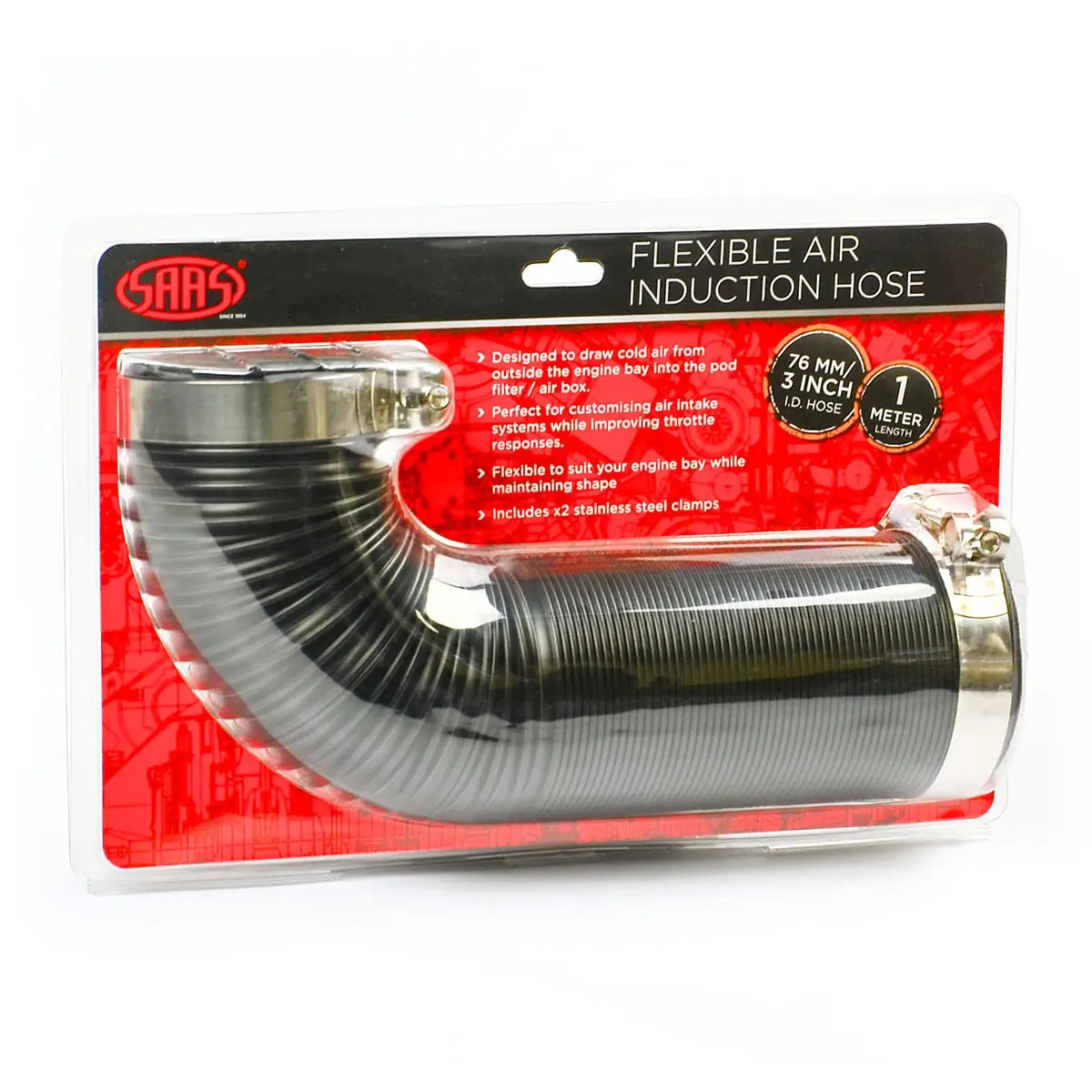 Heat Resistant Silicone Duct Hose - 3" Diameter X 3.3ft For Automotive Cooling