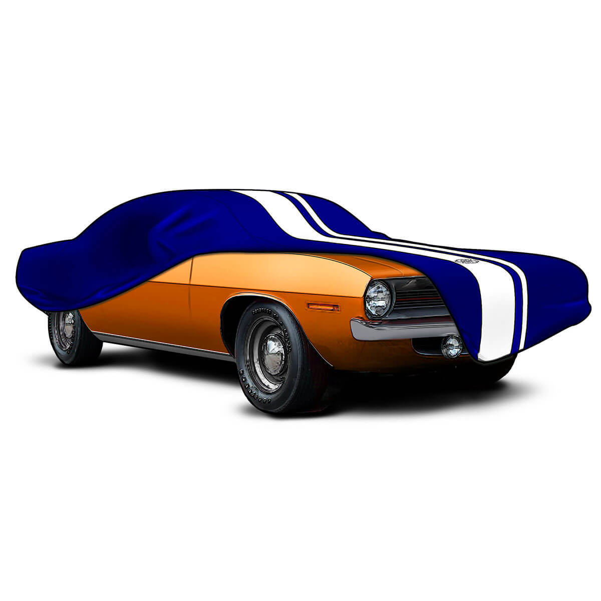 Car Cover Indoor Classic Large 5.0m Blue With White Stripes