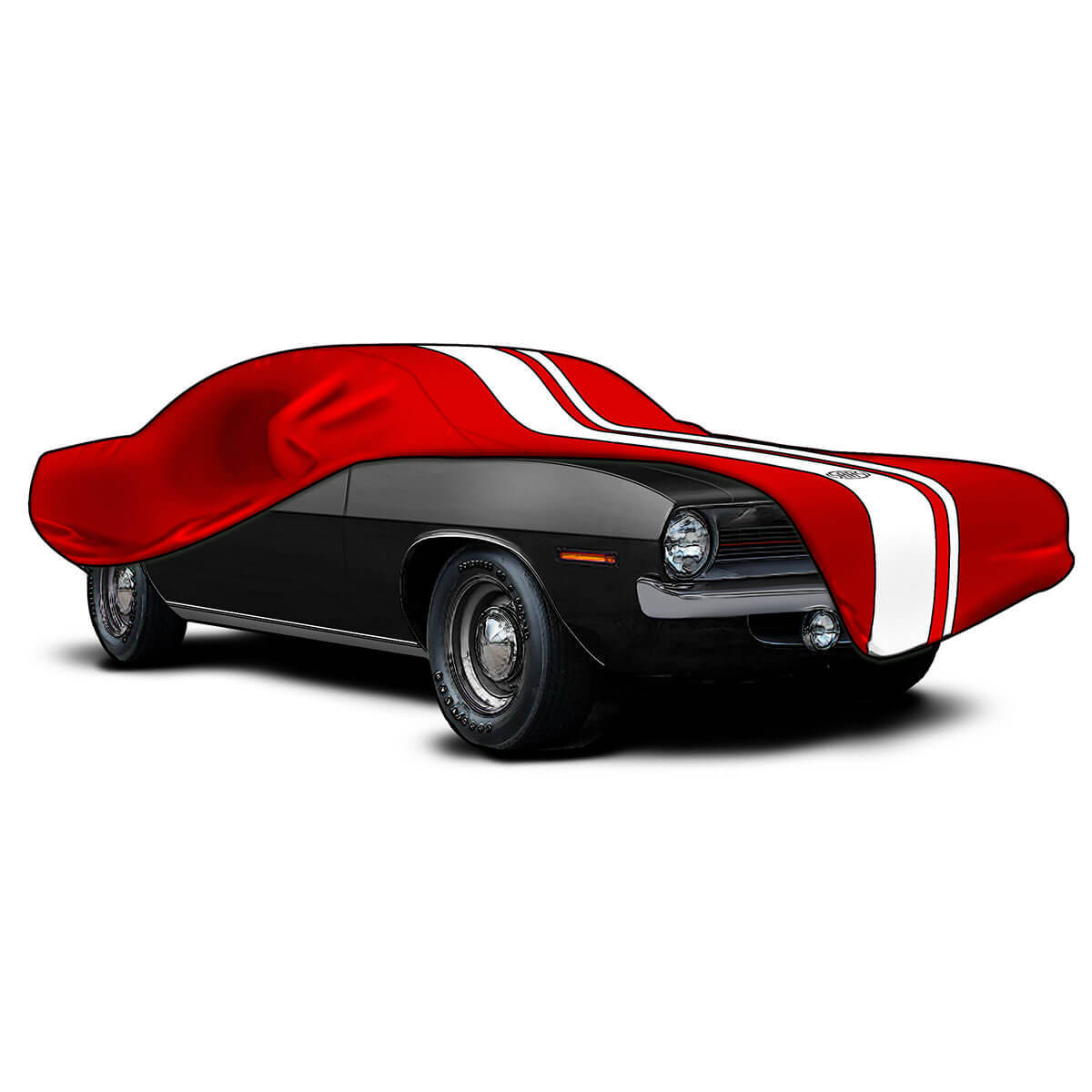 Car Cover Indoor Classic Medium 4.5m Red With White Stripes