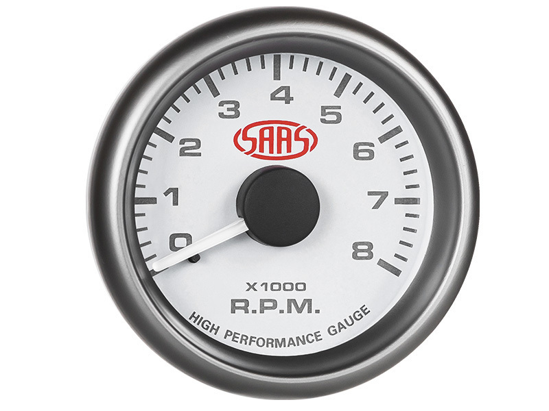 Tachometer 0-8K 52mm White Muscle Series