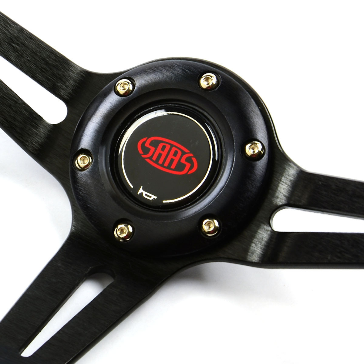 Steering Wheel Leather 14" ADR Deep Dish Black Slotted + Indicator