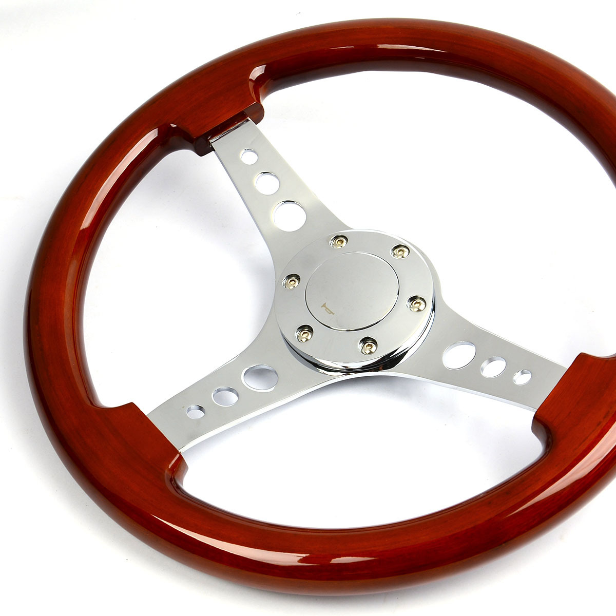 Steering Wheel Wood 14" ADR Logano Chrome Spoke & Button
