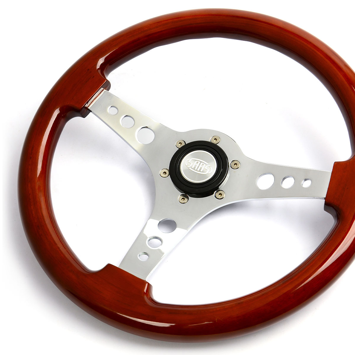 Steering Wheel Wood 14" ADR Logano Chrome Spoke