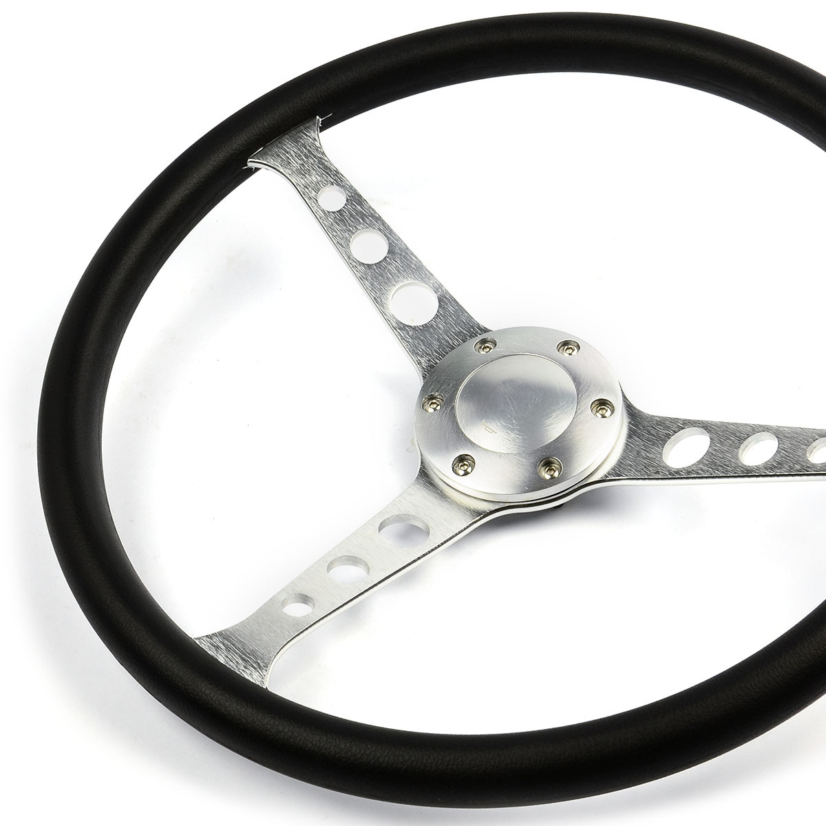 Steering Wheel Poly 15" ADR Classic Brushed Alloy With Holes