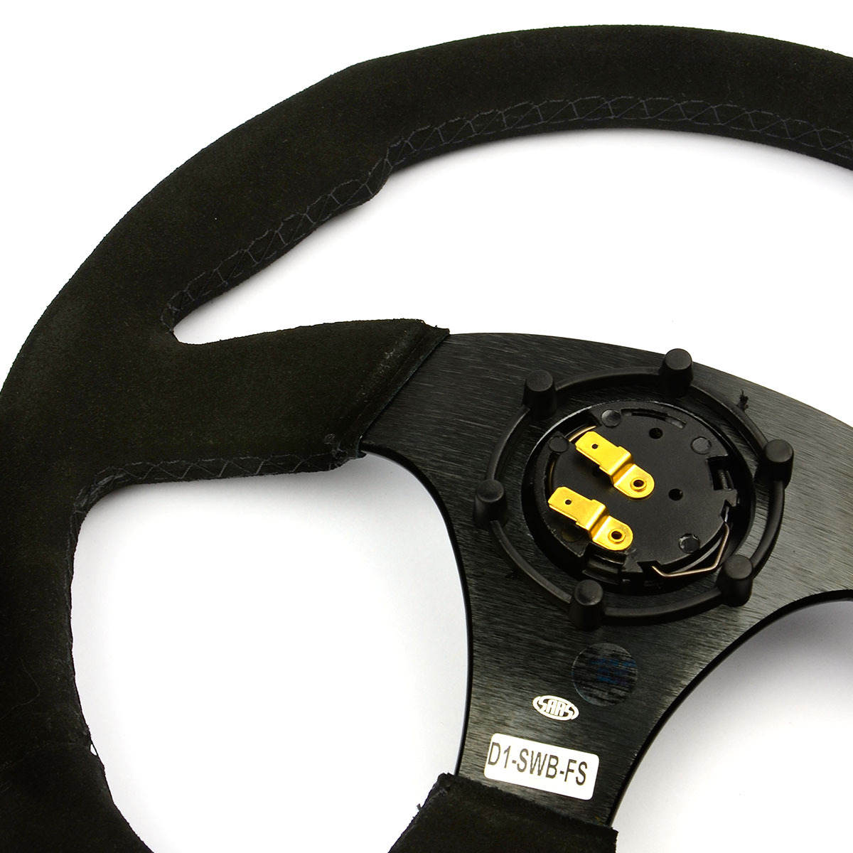 Steering Wheel Suede 14" ADR Black Flat Bottom