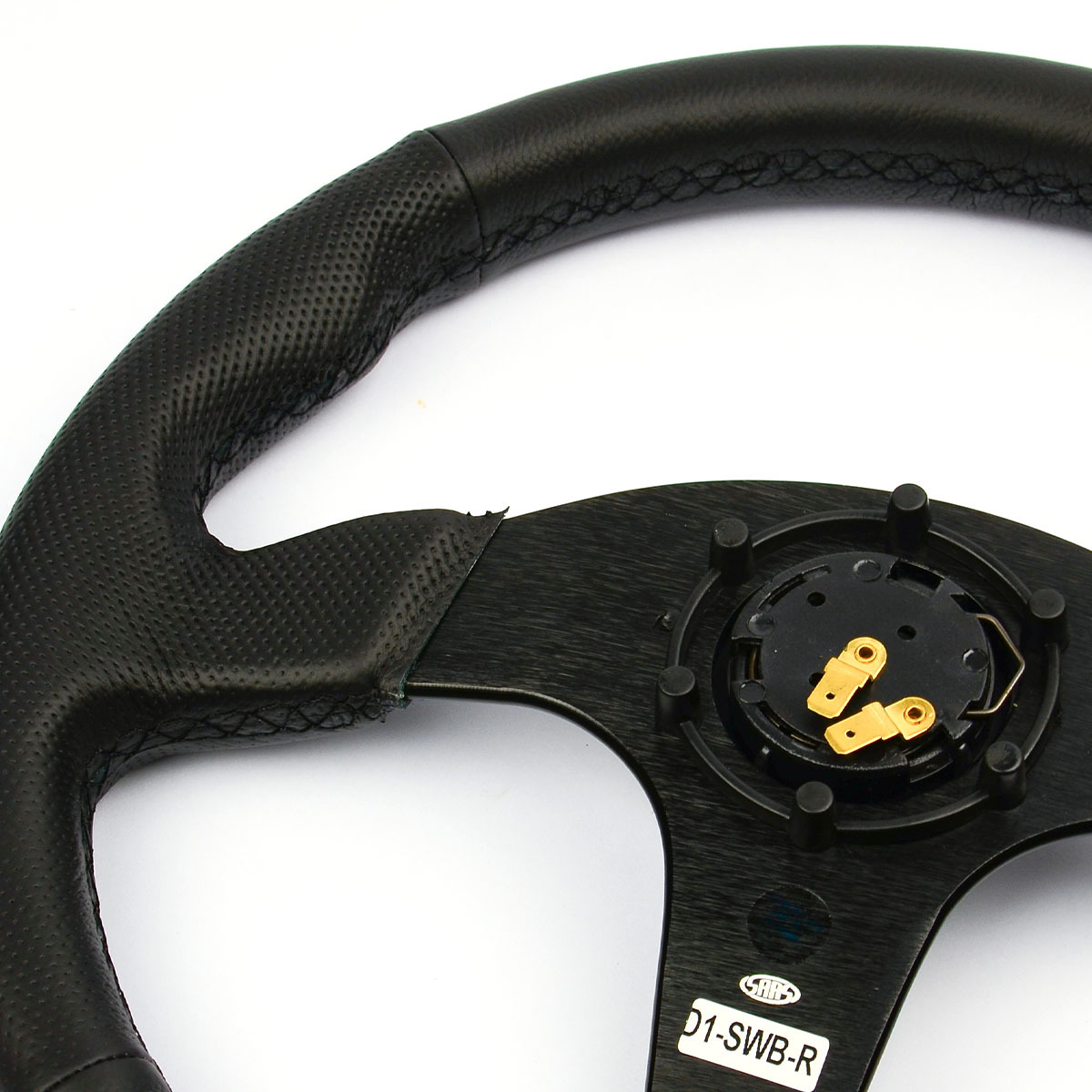 Steering Wheel Leather 14" ADR Black Spoke