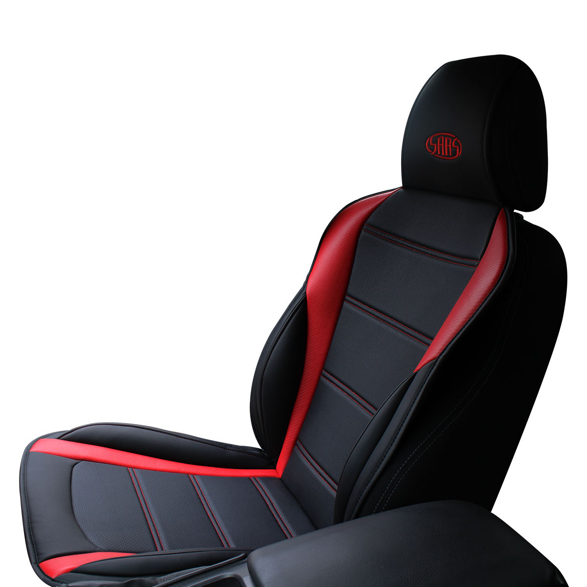 Seat Sports Cushion Pu Black-Red Large With Logo