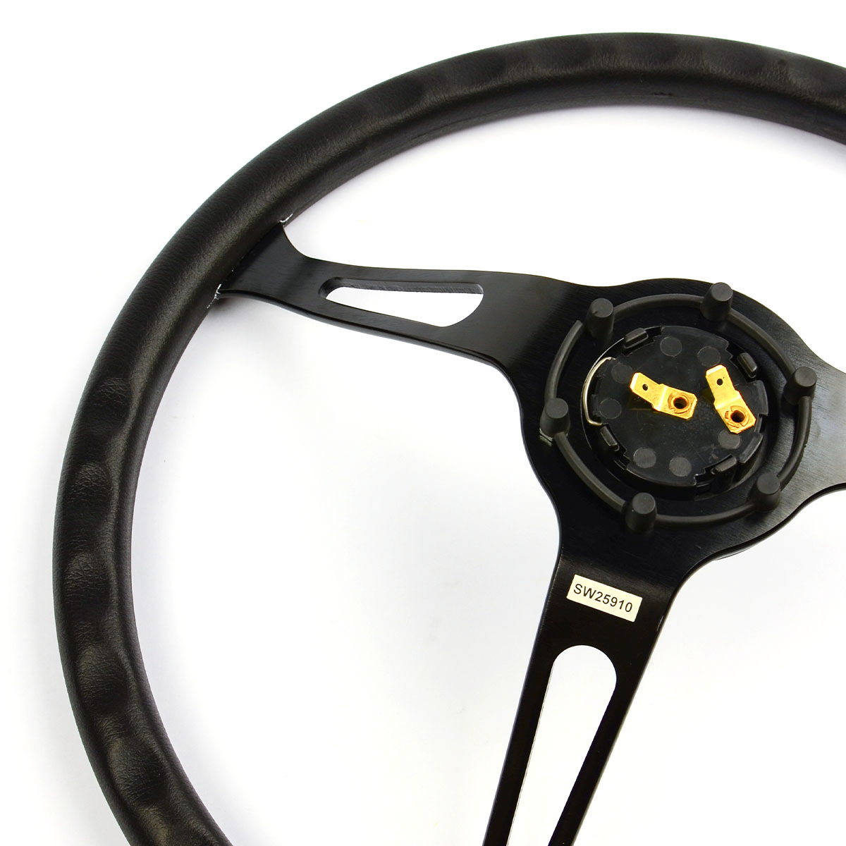 Steering Wheel Poly 15" Classic Deep Dish Black Alloy Slots