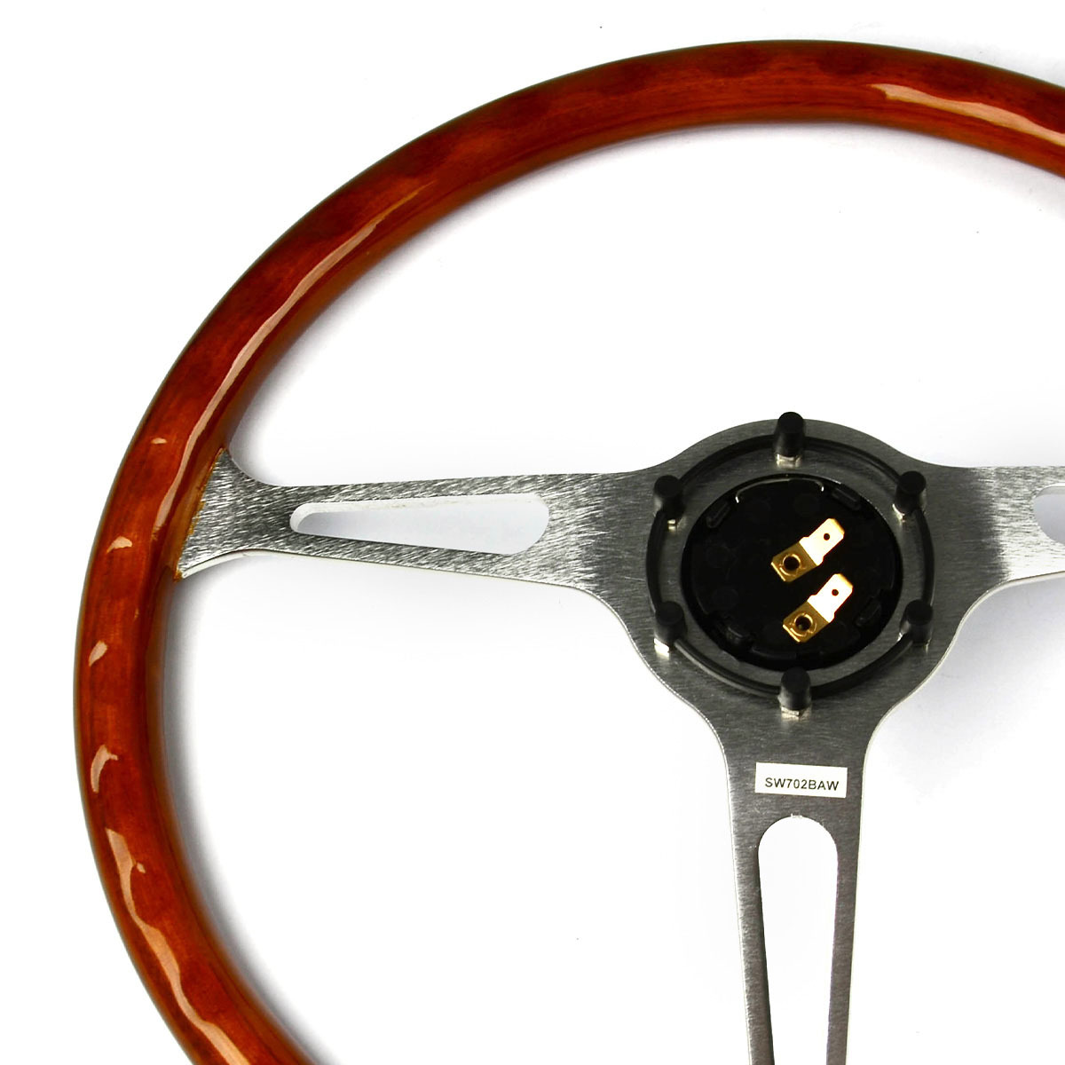Steering Wheel Wood 15" ADR Classic Brushed Alloy Slotted