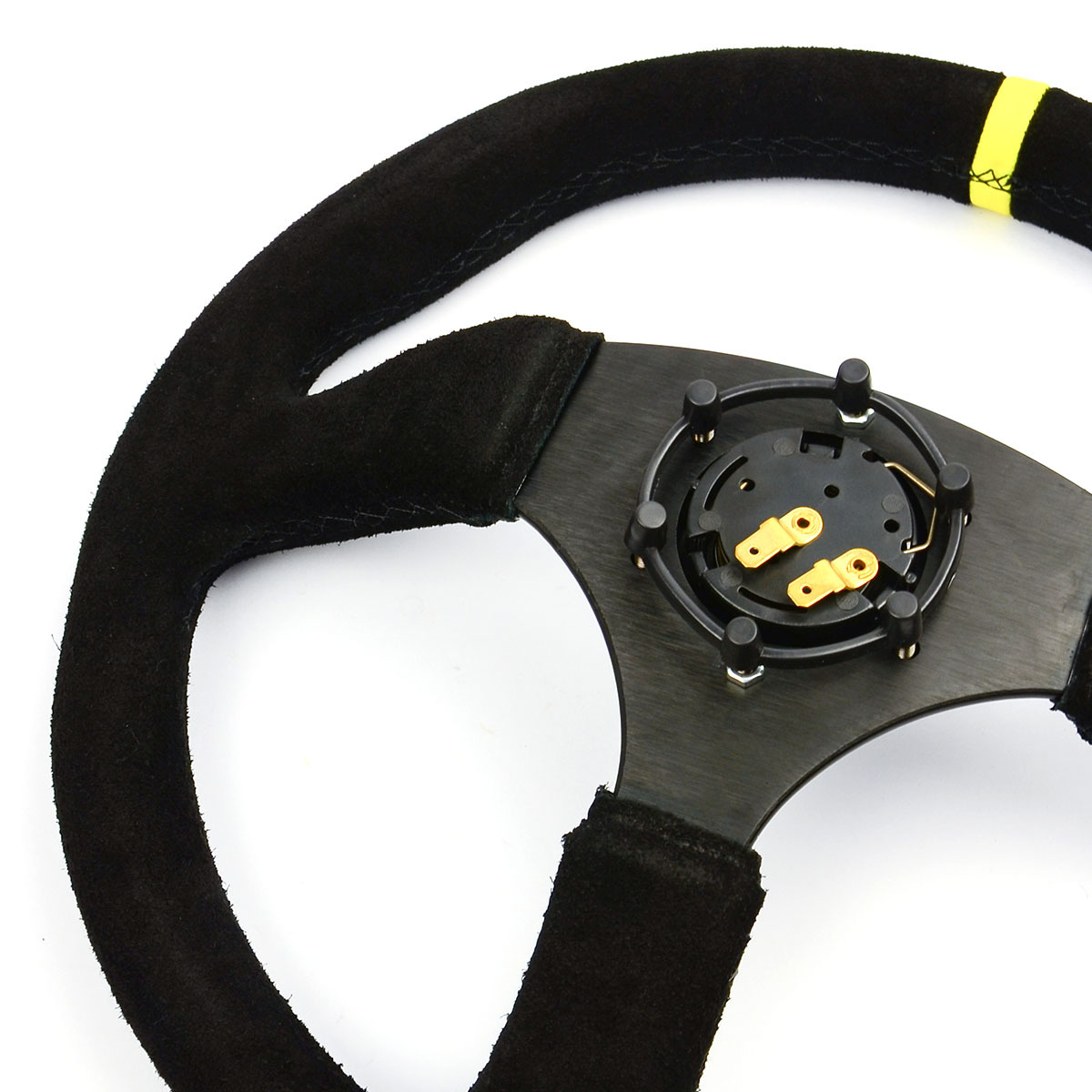 Steering Wheel Suede 14" ADR Tokyo Motorsport  Black Spoke + Indicator