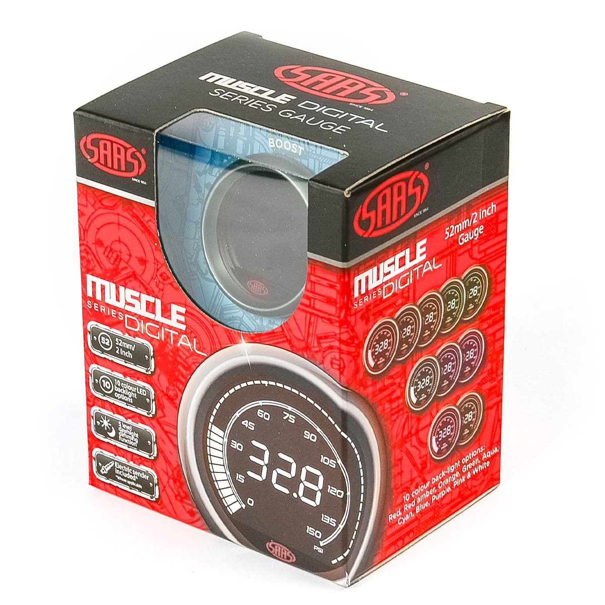 Boost Gauge Diesel 0-30psi 52mm Muscle Digital Series