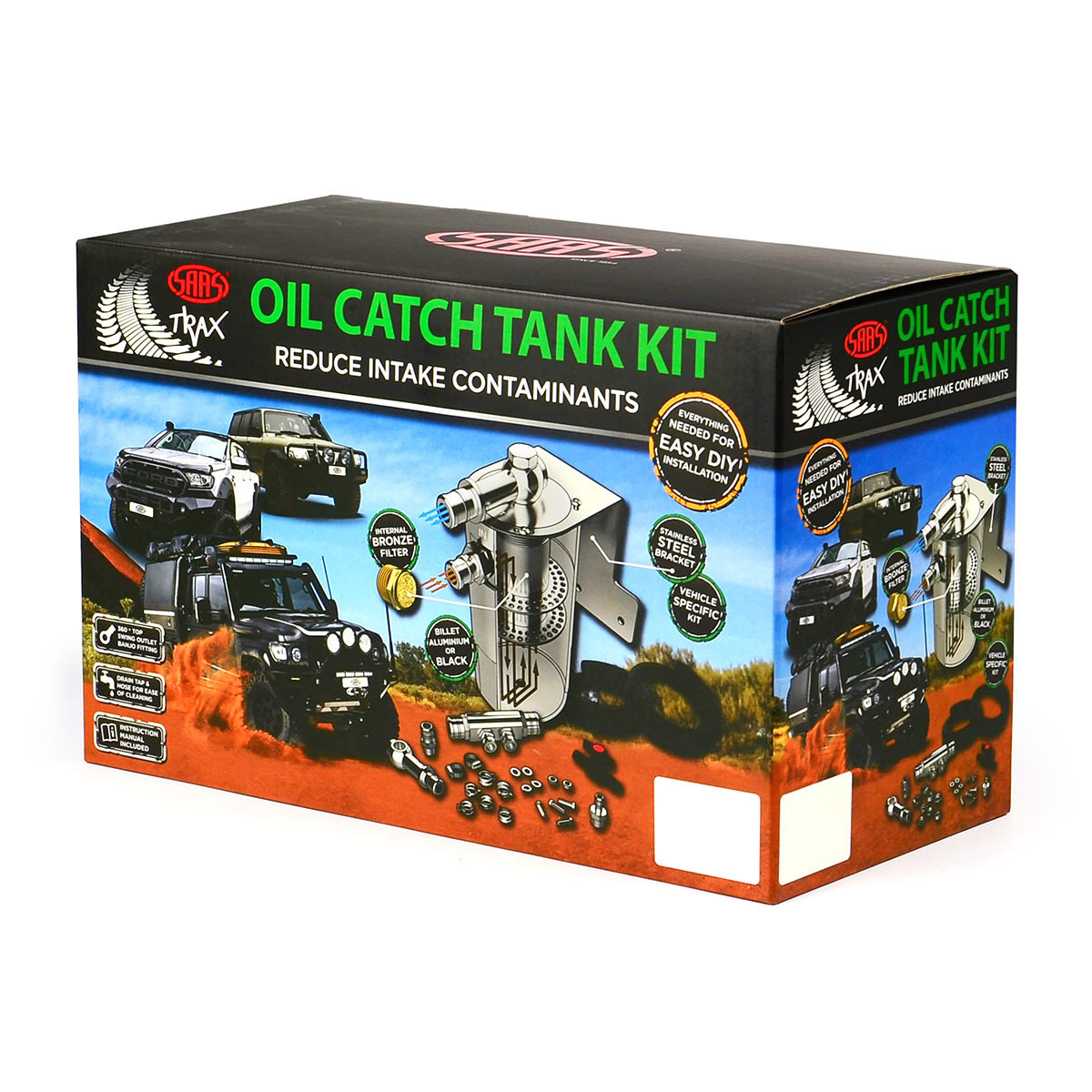 Oil Catch Tank Full Kit Prado 150 SerIes 2.8L 2015 On Black Can