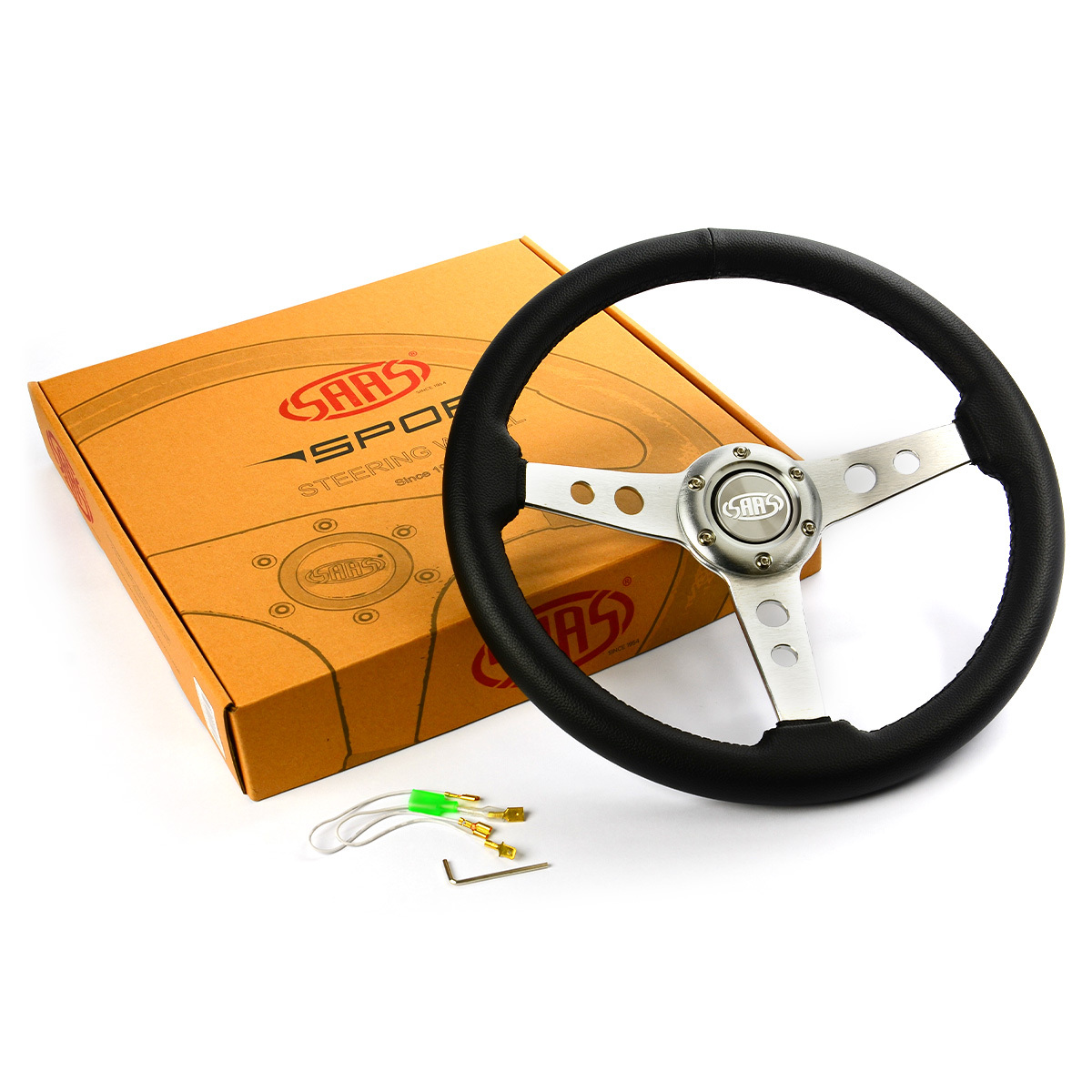 Steering Wheel PVC 14" ADR Retro Brushed Spoke