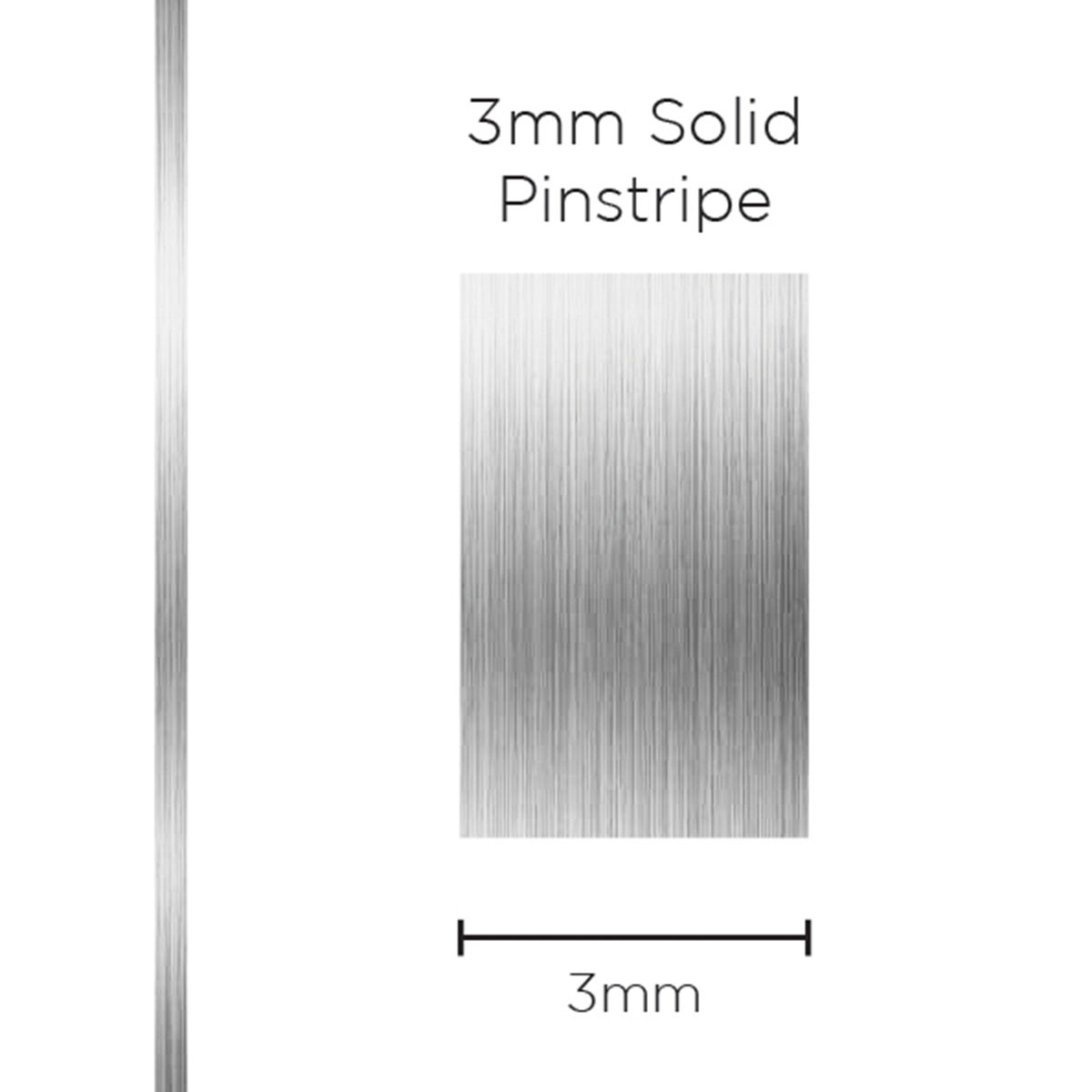 Pinstripe Solid Silver 3mm x 10mt