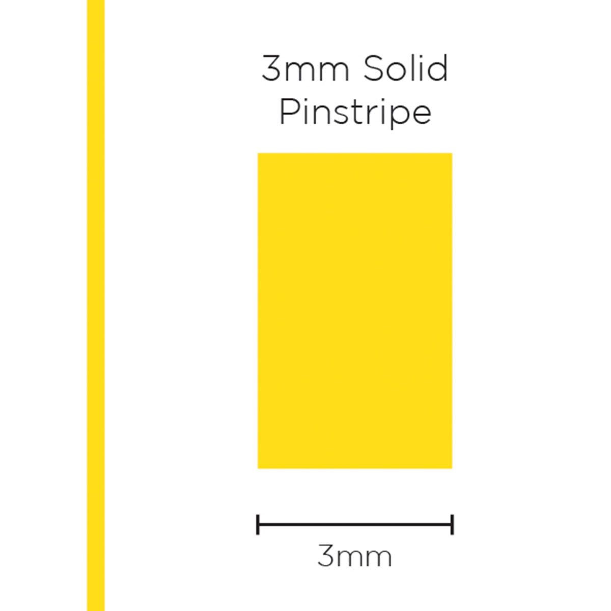 Pinstripe Solid Yellow 3mm x 10mt