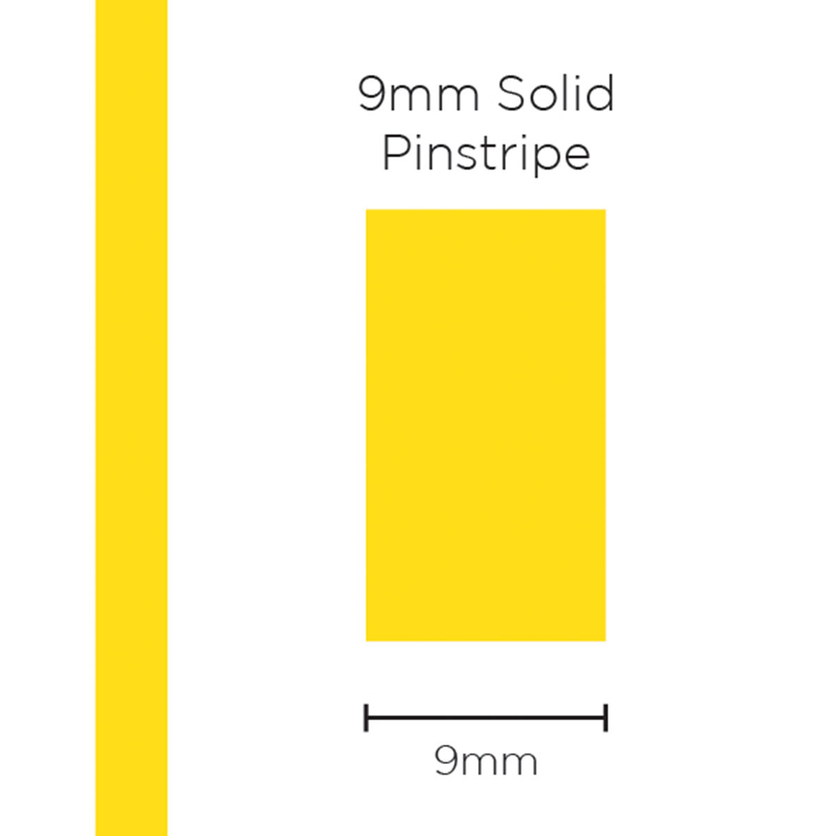 Pinstripe Solid Yellow 9mm x 10mt