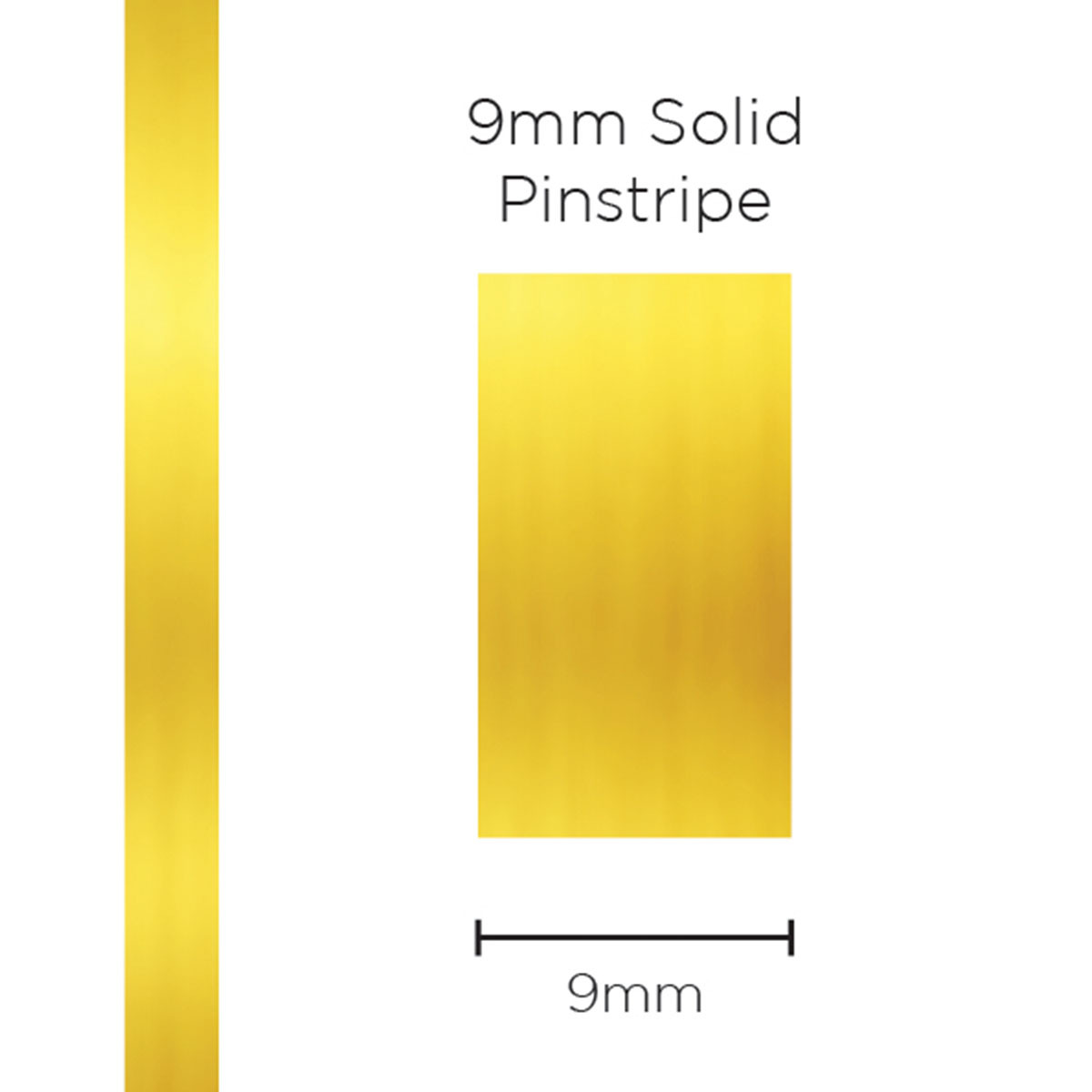 Pinstripe Solid Gold Mylar 9mm x 10mt