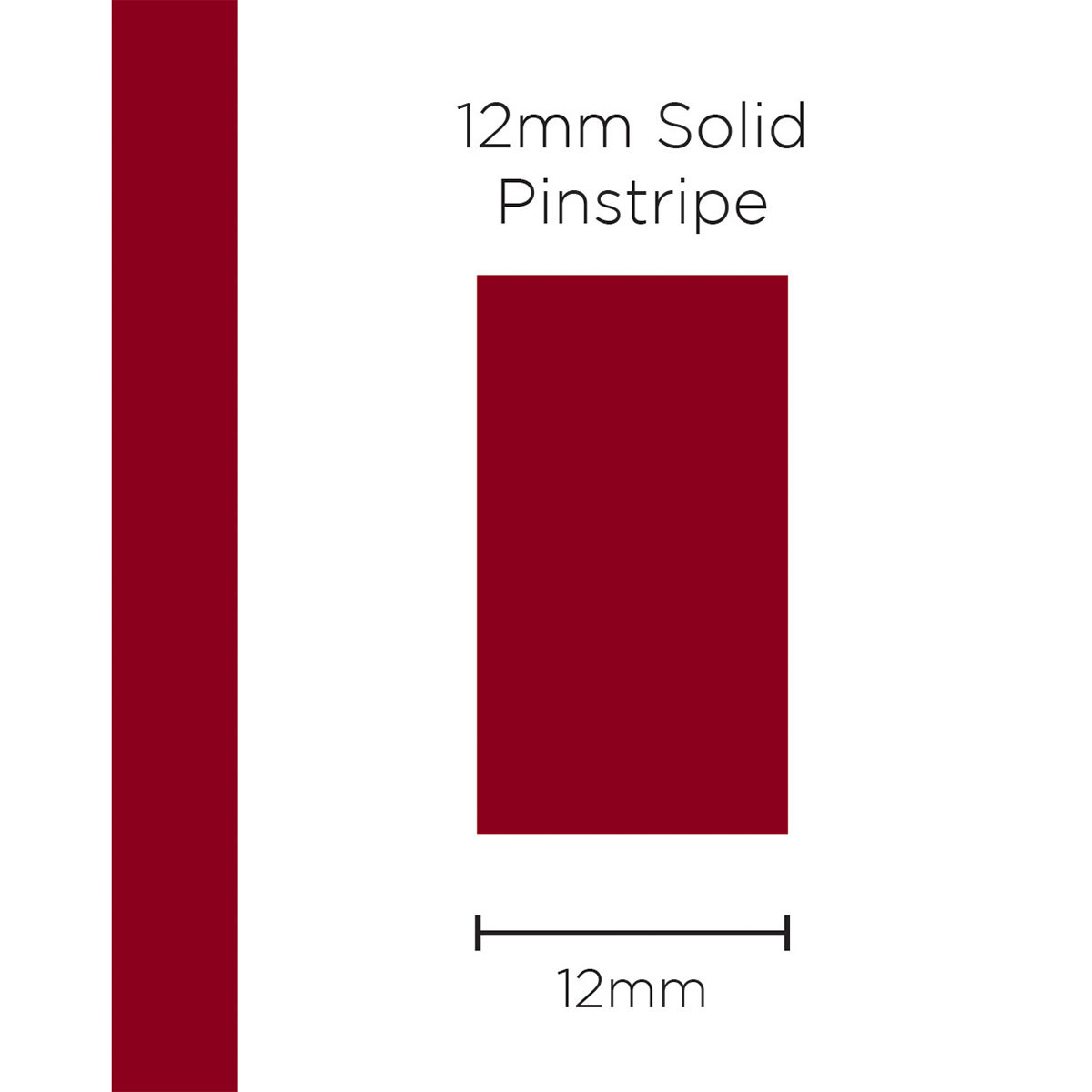 Pinstripe Solid Burgundy 12mm x 10mt