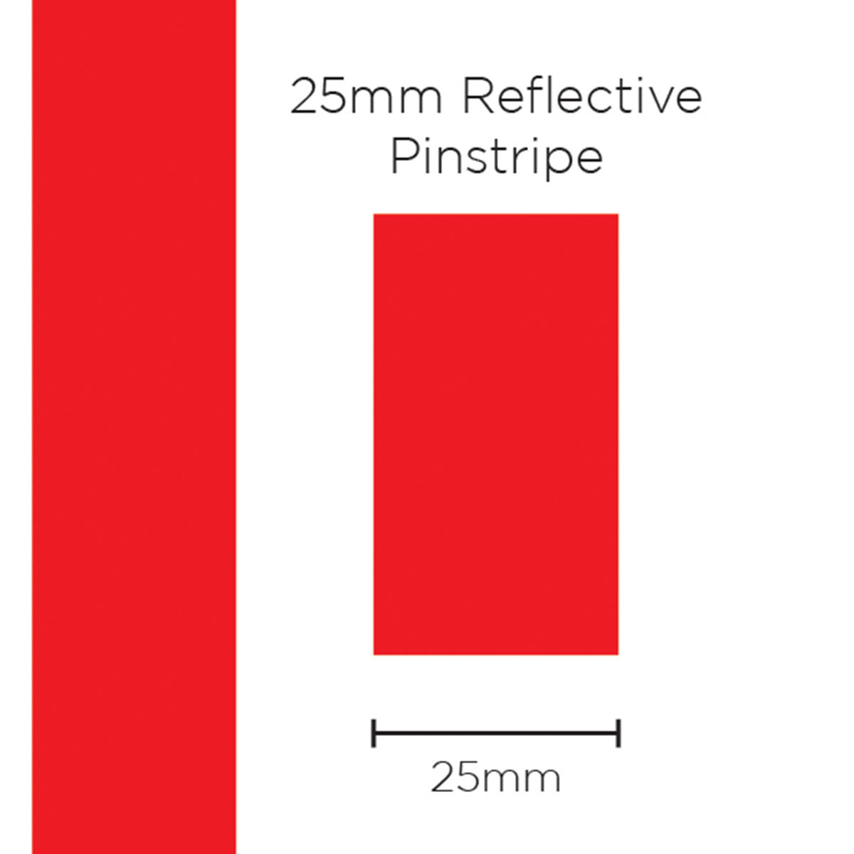 Pinstripe Reflective Red 25mm x 1mt