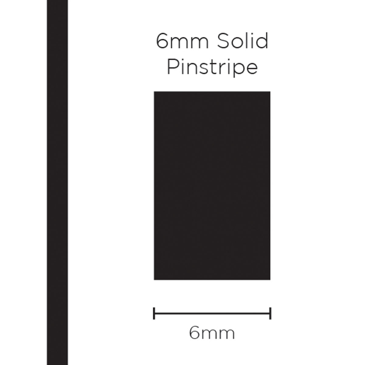 Pinstripe Solid Black 6mm x 10mt