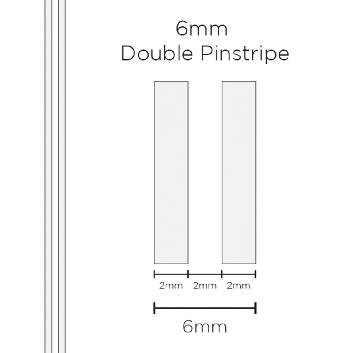 Pinstripe Double White 6mm x 10mt