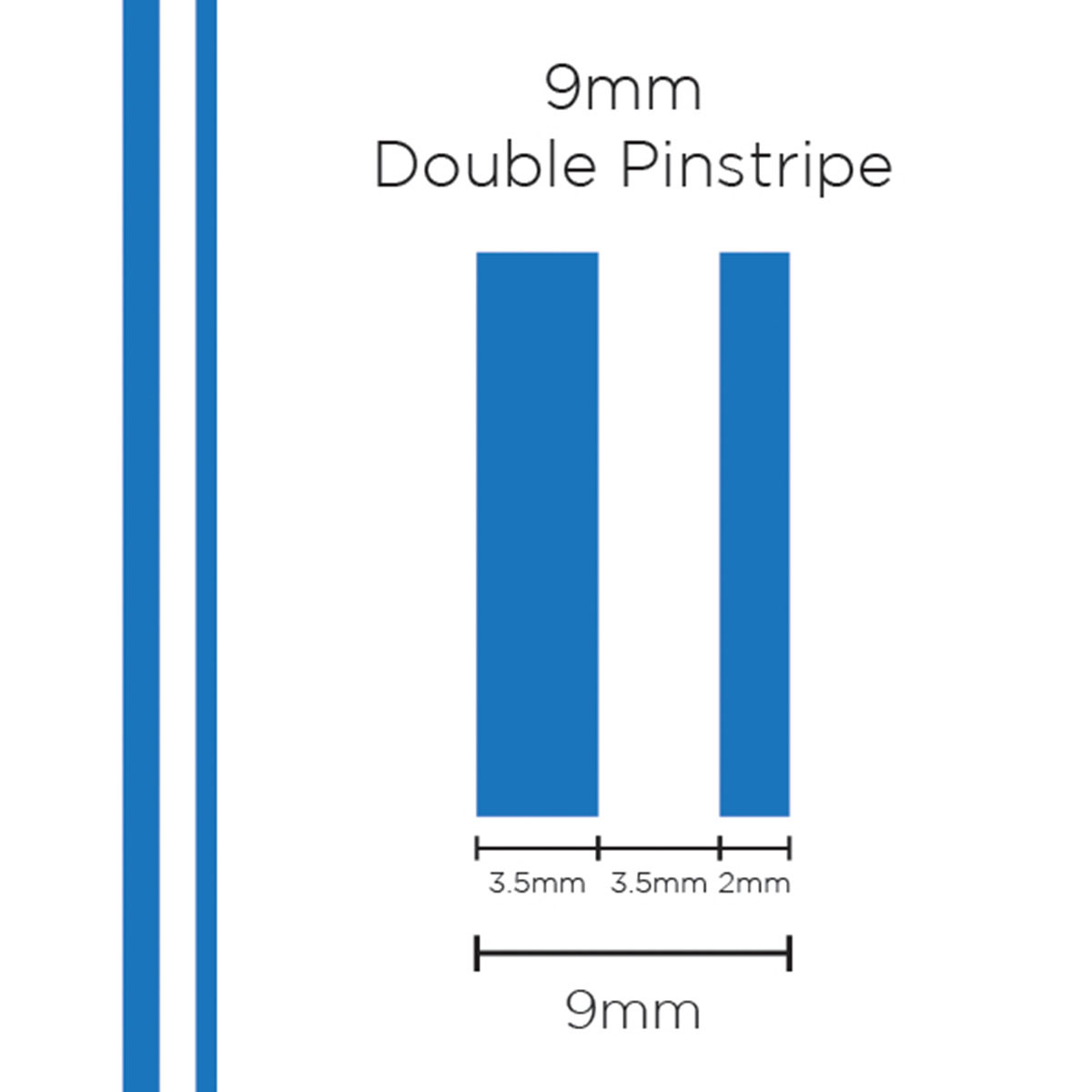 Pinstripe Double Medium Blue 9mm x 10mt