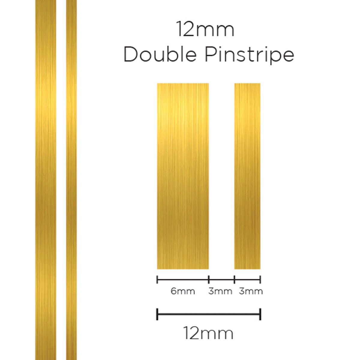 Pinstripe Double Gold 12mm x 10mt