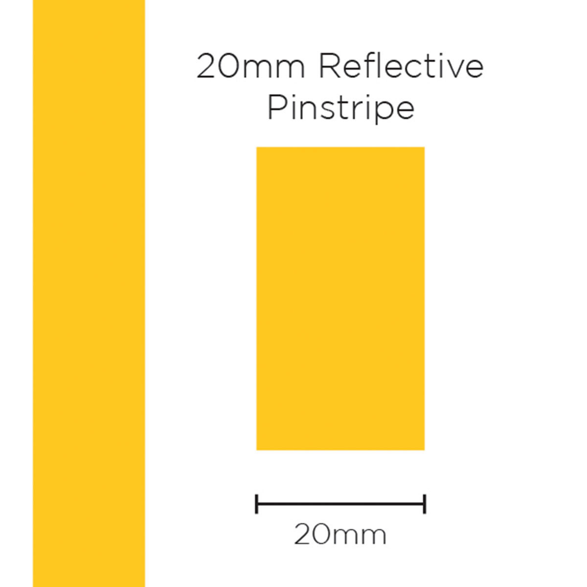 Pinstripe Reflective Yellow 20mm x 1mt