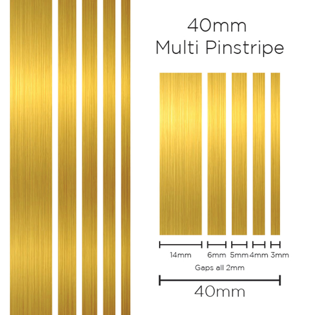 Pinstripe Multi Gold 40mm x 10mt