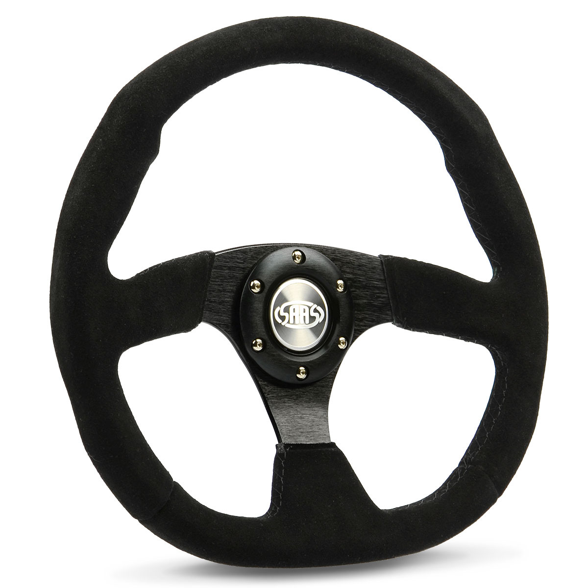 Steering Wheel Suede 14" ADR Black Flat Bottom