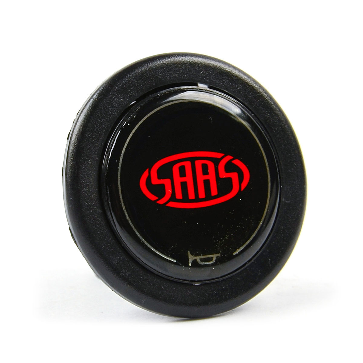 Horn Button Gloss Black complete with Red SAAS Logo