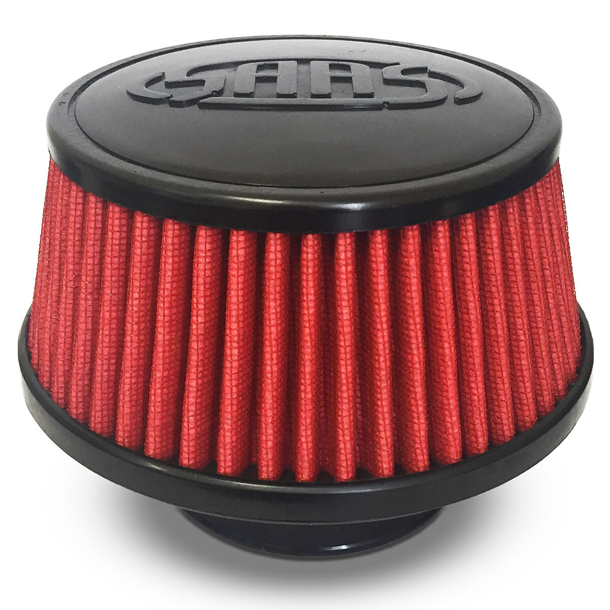 SAAS Performance Small Cone Red Air Pod Filter Chrome Top Multi Fit 60-76mm 