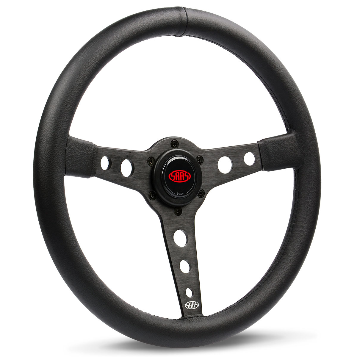 Steering Wheel Leatherette 14" ADR Retro Black Spoke Black Stitching