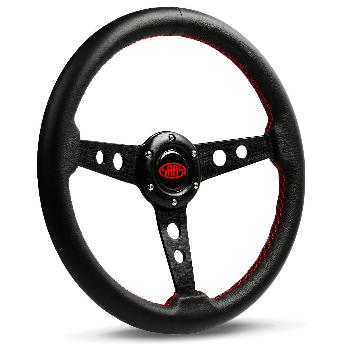 SAAS SW616OS-L Steering Wheel Retro Leather Black Steering Wheel
