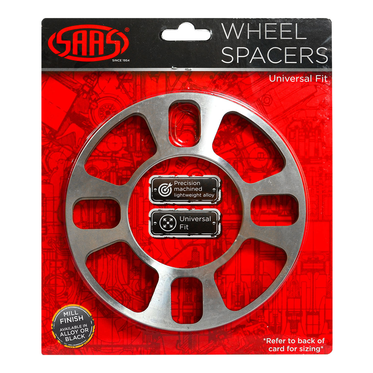 Wheel Spacer x 2 Universal 4 Stud 3mm